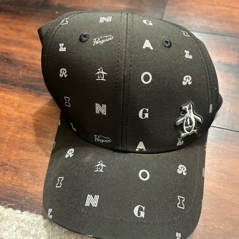 Original Penguin Black Logo Patterned Baseball Cap